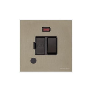 Windsor Range Aged Pewter Switches & Sockets, WAP - Switched Spur with Neon + Cord (13 Amp) by Heritage Brass By M-Marcus