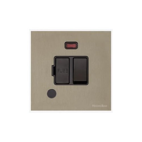Windsor Range Aged Pewter Switches & Sockets, WAP - Switched Spur with Neon + Cord (13 Amp) by Heritage Brass By M-Marcus