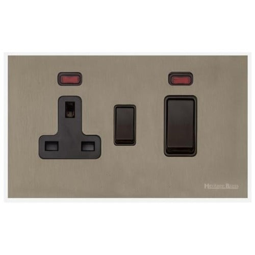 Windsor Range Aged Pewter Switches & Sockets, WAP - 45A Cooker Unit + 13A Socket by Heritage Brass By M-Marcus