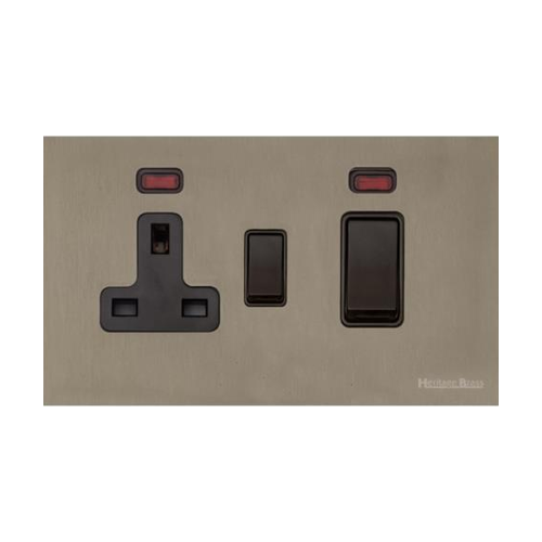 Windsor Range Aged Pewter Switches & Sockets, WAP - 45A Cooker Unit + 13A Socket by Heritage Brass By M-Marcus