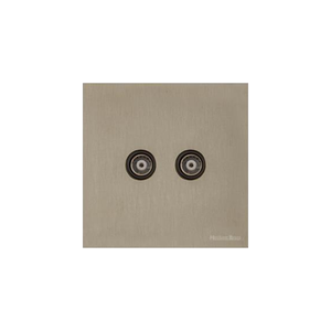 Windsor Range Aged Pewter Switches & Sockets, WAP - TV/FM Diplexed Socket by Heritage Brass By M-Marcus