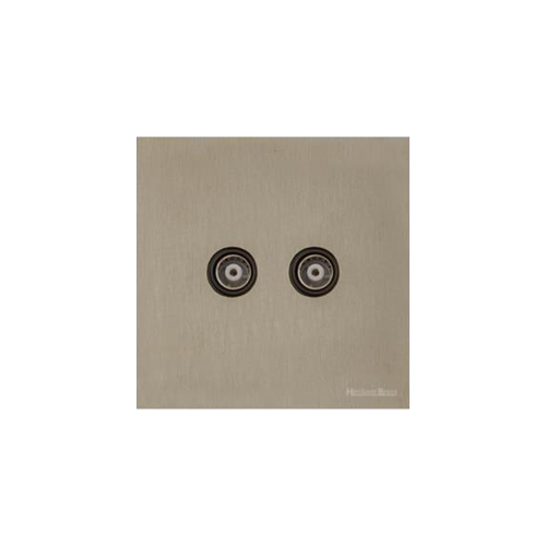 Windsor Range Aged Pewter Switches & Sockets, WAP - TV/FM Diplexed Socket by Heritage Brass By M-Marcus