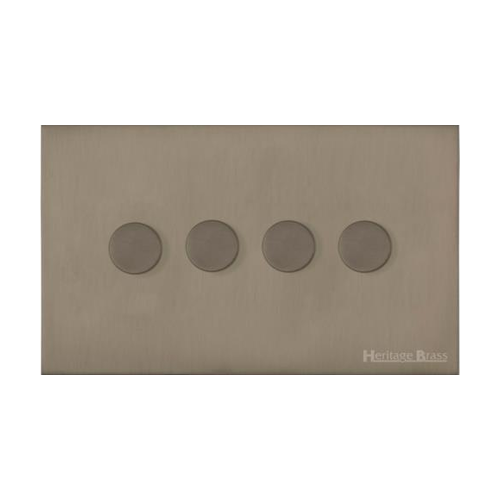 Windsor Range Aged Pewter Switches & Sockets, WAP - 4 Gang Dimmer 250 watts (Compatible with halogen/ incandescent bulbs) by Heritage Brass By M-Marcus