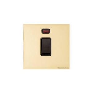 Windsor Range Polished Brass Switches & Sockets, WN1 - 20A Double Pole Switch with Neon by Heritage Brass By M-Marcus
