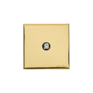 Windsor Range Polished Brass Switches & Sockets, WN1 - 1 Gang Satellite Socket by Heritage Brass By M-Marcus