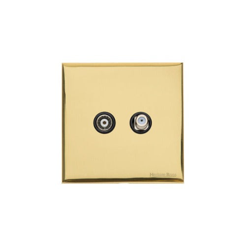 Windsor Range Polished Brass Switches & Sockets, WN1 - TV/Satellite Socket by Heritage Brass By M-Marcus