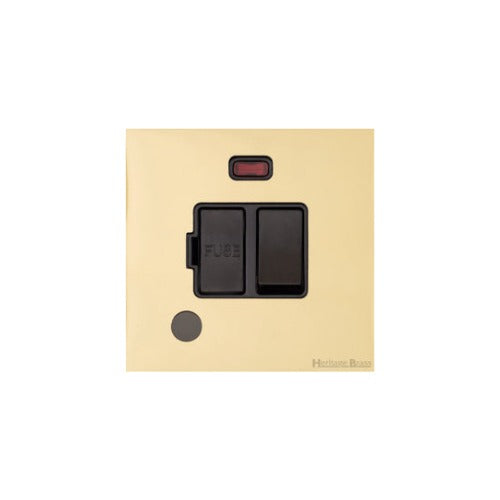 Windsor Range Polished Brass Switches & Sockets, WN1 - Switched Spur with Neon + Cord (13 Amp) by Heritage Brass By M-Marcus