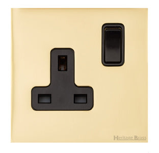 Windsor Range Polished Brass Switches & Sockets, WN1 - Single Socket (13 Amp) by Heritage Brass By M-Marcus