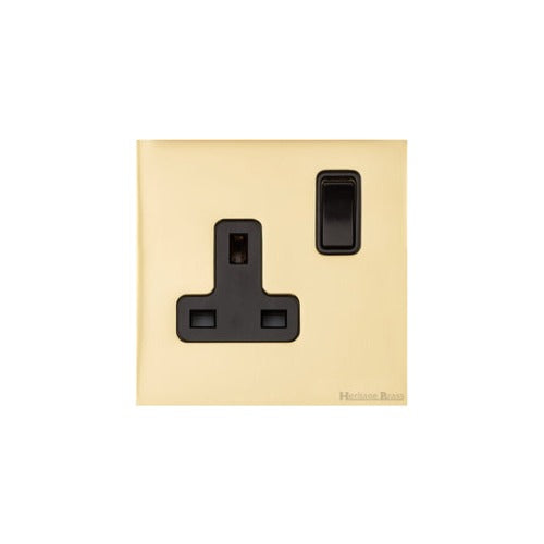 Windsor Range Polished Brass Switches & Sockets, WN1 - Single Socket (13 Amp) by Heritage Brass By M-Marcus