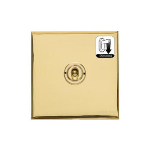 Windsor Range Polished Brass Switches & Sockets, WN1 - 1 Gang Dimming Toggle Switch by Heritage Brass By M-Marcus