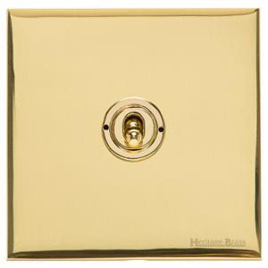 Windsor Range Polished Brass Switches & Sockets, WN1 - 1 Gang Intermediate Toggle Switch by Heritage Brass By M-Marcus
