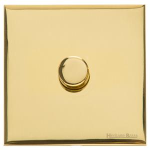 Windsor Range Polished Brass Switches & Sockets, WN1 - 1 Gang Dimmer 250 watts (Compatible with halogen/ incandescent bulbs) by Heritage Brass By M-Marcus