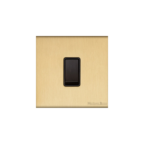 Windsor Range Satin Brass Switches & Sockets, WN44 - 1 Gang Rocker Switch by Heritage Brass By M-Marcus
