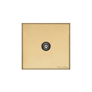 Windsor Range Satin Brass Switches & Sockets, WN44 - 1 Gang Isolated TV Coaxial Socket by Heritage Brass By M-Marcus
