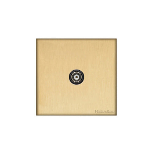 Windsor Range Satin Brass Switches & Sockets, WN44 - 1 Gang Isolated TV Coaxial Socket by Heritage Brass By M-Marcus