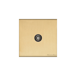 Windsor Range Satin Brass Switches & Sockets, WN44 - 1 Gang Isolated TV Coaxial Socket by Heritage Brass By M-Marcus