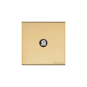 Windsor Range Satin Brass Switches & Sockets, WN44 - 1 Gang Satellite Socket by Heritage Brass By M-Marcus