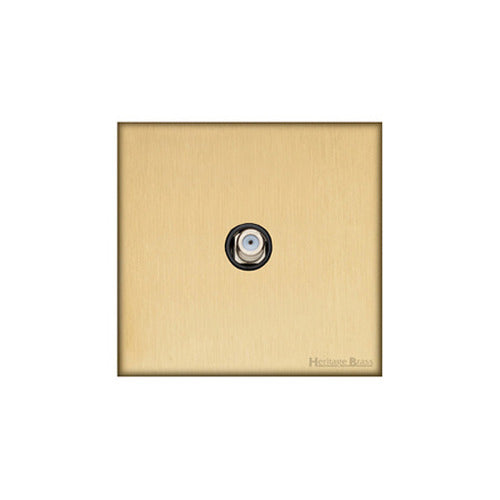Windsor Range Matt Brass Switches & Sockets, WN40 - 1 Gang Satellite Socket by Heritage Brass By M-Marcus