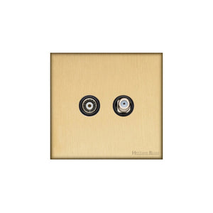 Windsor Range Matt Brass Switches & Sockets, WN40 - TV/Satellite Socket by Heritage Brass By M-Marcus