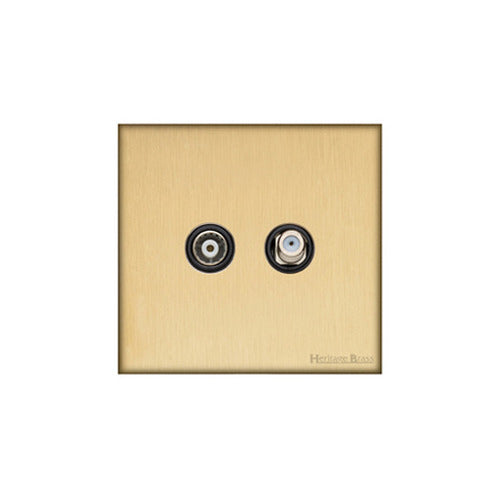 Windsor Range Matt Brass Switches & Sockets, WN40 - TV/Satellite Socket by Heritage Brass By M-Marcus
