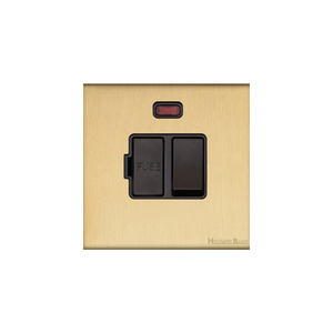 Windsor Range Satin Brass Switches & Sockets, WN44 - Switched Spur with Neon (13 Amp) by Heritage Brass By M-Marcus