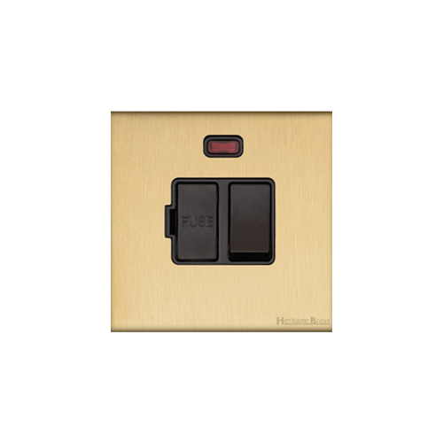Windsor Range Satin Brass Switches & Sockets, WN44 - Switched Spur with Neon (13 Amp) by Heritage Brass By M-Marcus