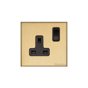 Windsor Range Satin Brass Switches & Sockets, WN44 - Single Socket (13 Amp) by Heritage Brass By M-Marcus