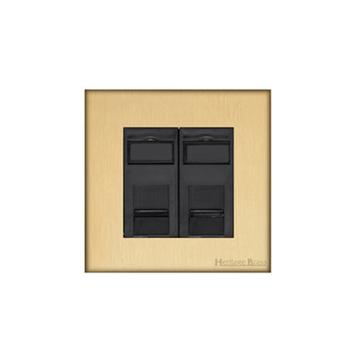 Windsor Range Satin Brass Switches & Sockets, WN44 - 2 Gang Master Line Socket by Heritage Brass By M-Marcus