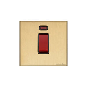 Windsor Range Matt Brass Switches & Sockets, WN40 - 45A DP Cooker Switch with Neon (single plate) by Heritage Brass By M-Marcus