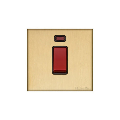 Windsor Range Matt Brass Switches & Sockets, WN40 - 45A DP Cooker Switch with Neon (single plate) by Heritage Brass By M-Marcus