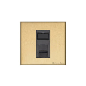 Windsor Range Satin Brass Switches & Sockets, WN44 - 1 Gang CAT6 by Heritage Brass By M-Marcus