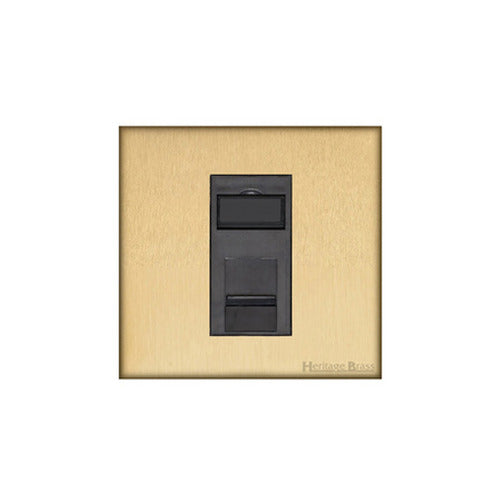 Windsor Range Satin Brass Switches & Sockets, WN44 - 1 Gang CAT6 by Heritage Brass By M-Marcus