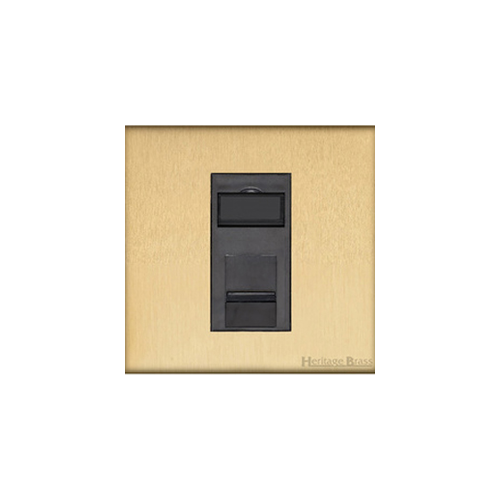 Windsor Range Satin Brass Switches & Sockets, WN44 - 1 Gang CAT6 by Heritage Brass By M-Marcus