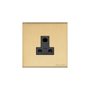 Windsor Range Satin Brass Switches & Sockets, WN44 - 5 Amp 3 Round Pin Socket by Heritage Brass By M-Marcus