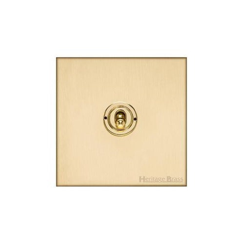 Windsor Range Satin Brass Switches & Sockets, WN44 - 1 Gang Toggle Switch by Heritage Brass By M-Marcus
