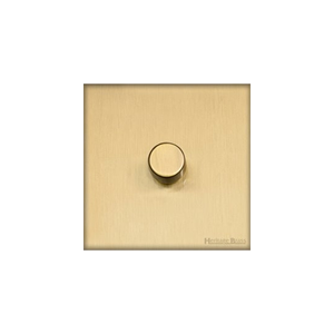 Windsor Range Satin Brass Switches & Sockets, WN44 - 1 Gang Dimmer 400 watts (Compatible with halogen/ incandescent bulbs) by Heritage Brass By M-Marcus
