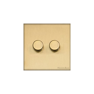Windsor Range Satin Brass Switches & Sockets, WN44 - 2G Multi Location Primary Dimmer by Heritage Brass By M-Marcus