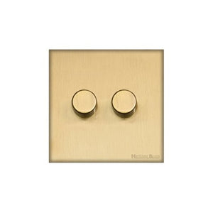 Windsor Range Satin Brass Switches & Sockets, WN44 - 2G Multi Location Secondary Dimmer by Heritage Brass By M-Marcus