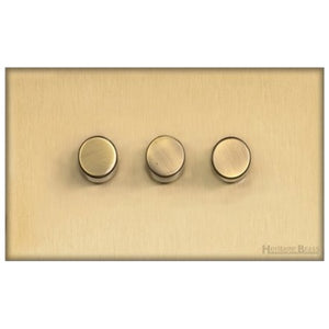 Windsor Range Satin Brass Switches & Sockets, WN44 - 3G Multi Location Secondary Dimmer by Heritage Brass By M-Marcus