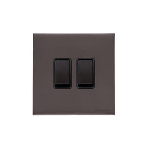 Windsor Range Satin Nickel Switches & Sockets, WN5 - 2 Gang Rocker Switch by Heritage Brass By M-Marcus