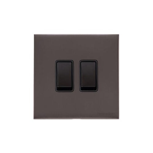 Windsor Range Satin Nickel Switches & Sockets, WN5 - 2 Gang Rocker Switch by Heritage Brass By M-Marcus