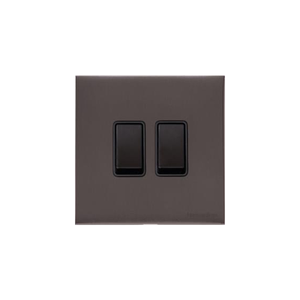 Windsor Range Matt Bronze Switches & Sockets, WN9 - 2 Gang Rocker Switch by Heritage Brass By M-Marcus