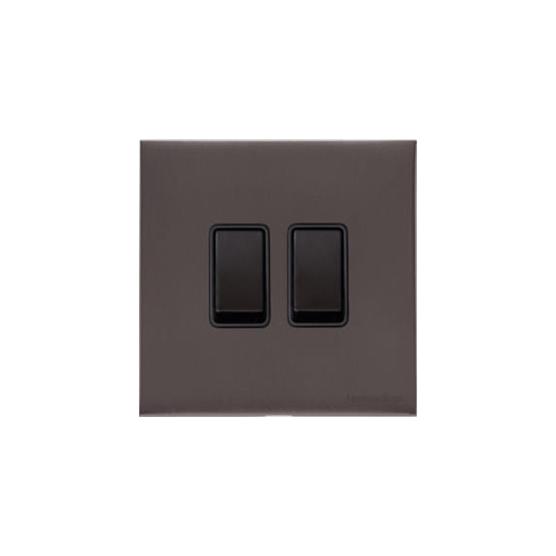 Windsor Range Matt Bronze Switches & Sockets, WN9 - 2 Gang Rocker Switch by Heritage Brass By M-Marcus