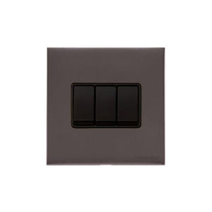 Windsor Range Satin Nickel Switches & Sockets, WN5 - 3 Gang Rocker Switch by Heritage Brass By M-Marcus