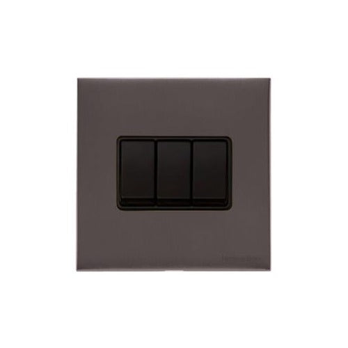 Windsor Range Satin Nickel Switches & Sockets, WN5 - 3 Gang Rocker Switch by Heritage Brass By M-Marcus