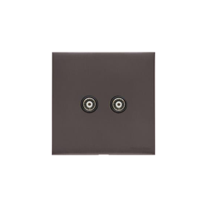 Windsor Range Polished Brass Switches & Sockets, WN1 - 2 Gang TV Coaxial Socket by Heritage Brass By M-Marcus
