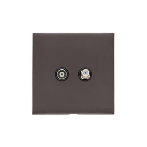 Windsor Range Dark Antique Bronze Switches & Sockets WN95 - TV/Satellite Socket by Heritage Brass By M-Marcus