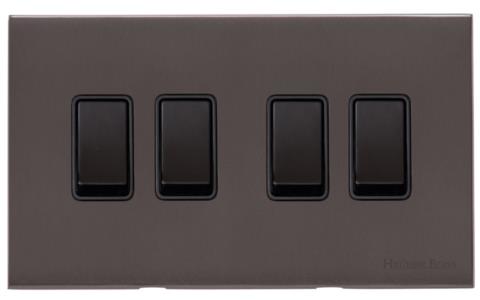 Windsor Range - Matt Bronze - 4 Gang Rocker Switch (10 Amp)