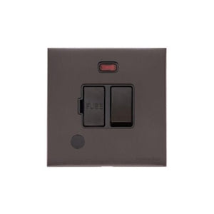 Windsor Range Satin Nickel Switches & Sockets, WN5 - Switched Spur with Neon + Cord (13 Amp) by Heritage Brass By M-Marcus
