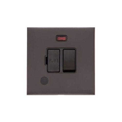 Windsor Range Satin Nickel Switches & Sockets, WN5 - Switched Spur with Neon + Cord (13 Amp) by Heritage Brass By M-Marcus